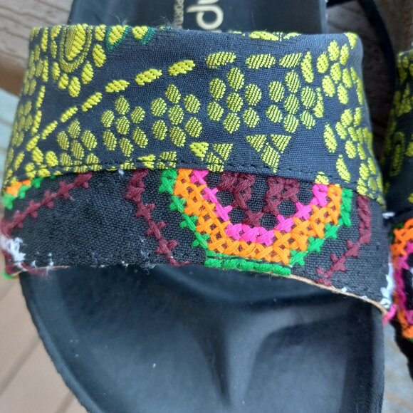 Birkenstock Papillio Eve Pap Texture Black Multi Color Wedge Sz 38 US 7 - 7.5 - Picture 15 of 16